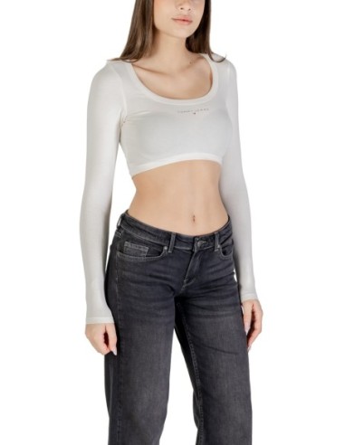 T?shirt femme blanc manches longues Tommy Hilfiger Jeans