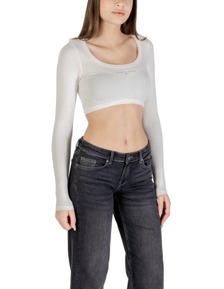 T?shirt femme blanc manches longues Tommy Hilfiger Jeans