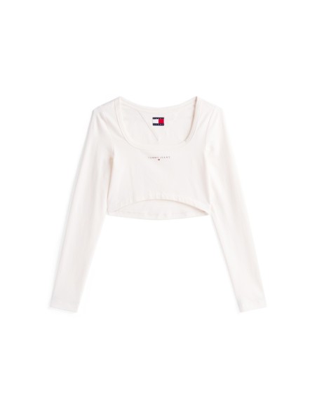 T?shirt femme blanc manches longues Tommy Hilfiger Jeans