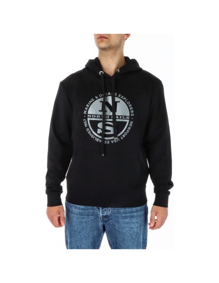 Sweat homme noir imprimé North Sails