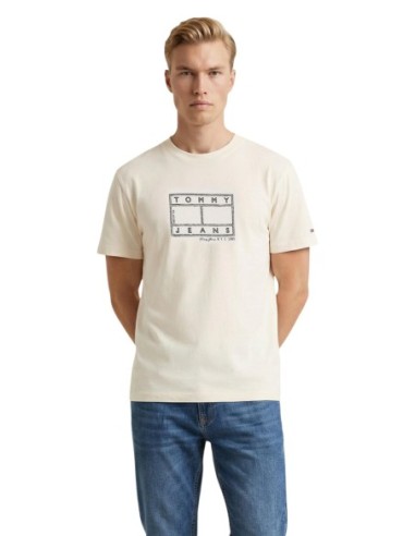 T?shirt homme blanc imprimé Tommy Hilfiger Jeans
