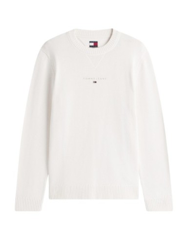 Pull homme beige coton bio Tommy Hilfiger Jeans
