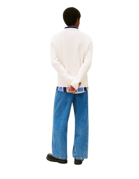 Pull homme beige coton bio Tommy Hilfiger Jeans
