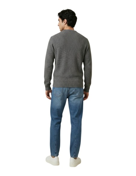 Pull homme gris coton bio Tommy Hilfiger Jeans
