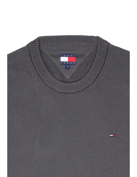 Pull homme gris coton bio Tommy Hilfiger Jeans