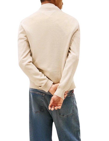 Sweat homme beige coton bio Tommy Hilfiger Jeans