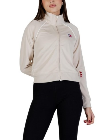 Sweat femme beige zippé Tommy Hilfiger Jeans