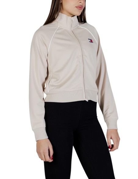 Sweat femme beige zippé Tommy Hilfiger Jeans