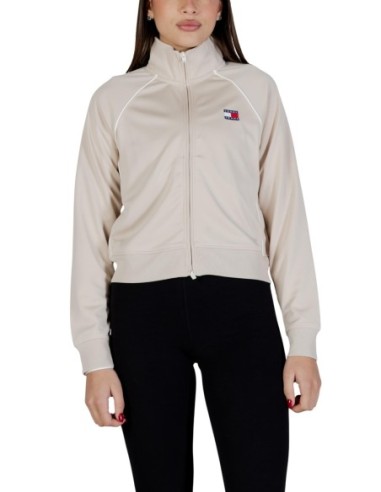 Sweat femme beige zippé Tommy Hilfiger Jeans