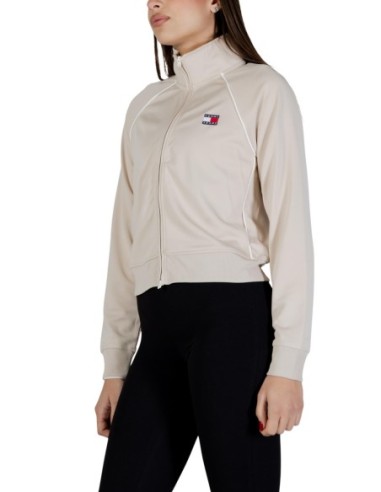 Sweat femme beige zippé Tommy Hilfiger Jeans