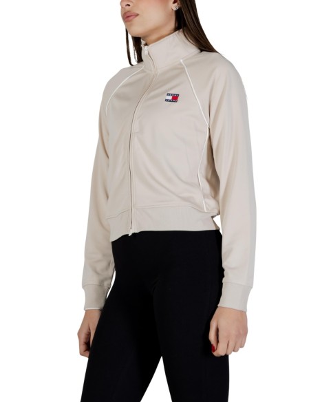 Sweat femme beige zippé Tommy Hilfiger Jeans