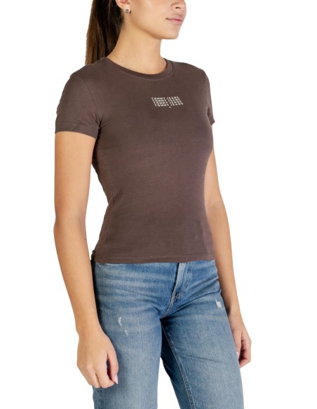 T-shirt femme Tommy Hilfiger marron