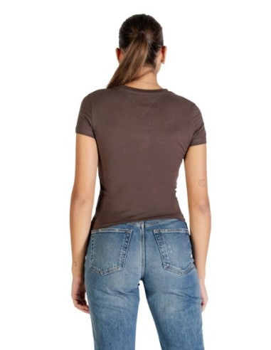 T-shirt femme Tommy Hilfiger marron