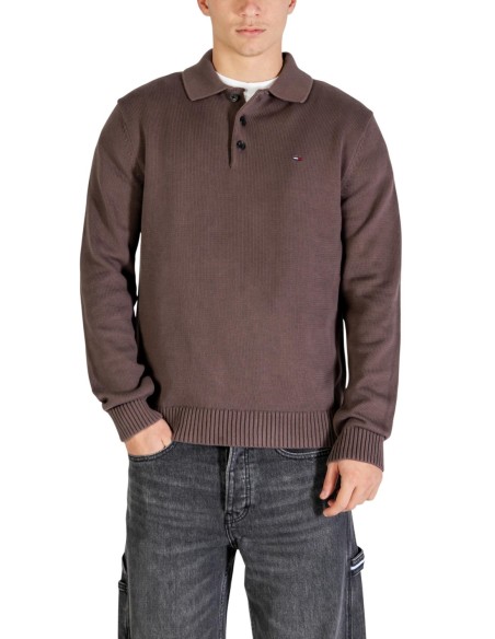 Pull homme Tommy Hilfiger marron