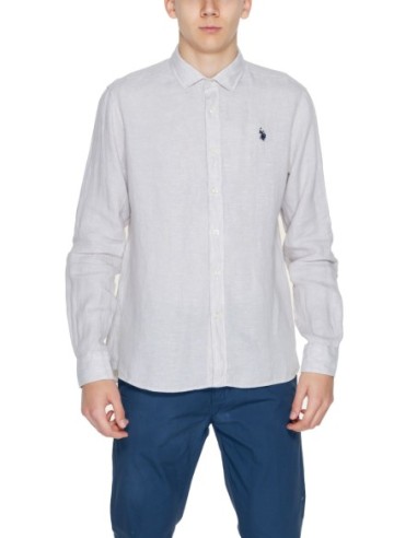 Chemise homme U.S. Polo Assn. lin gris