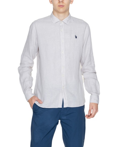 Chemise homme U.S. Polo Assn. lin gris