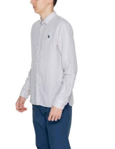 Chemise homme U.S. Polo Assn. lin gris