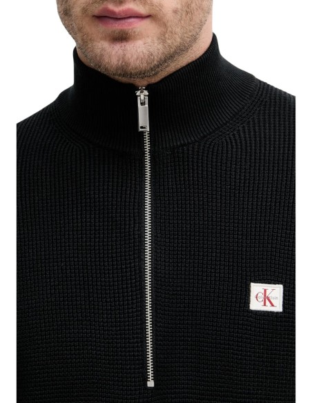 Pull Homme Noir Calvin Klein Jeans – Zip Moderne
