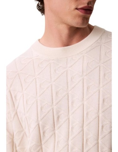 Pull Homme Blanc Calvin Klein Jeans – Motif Géométrique