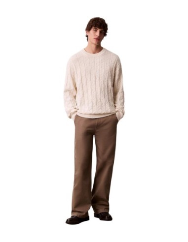 Pull Homme Blanc Calvin Klein Jeans – Motif Géométrique