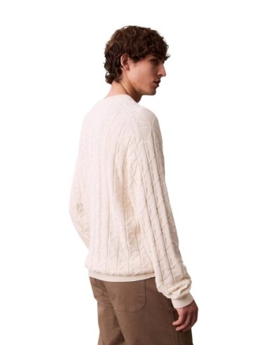 Pull Homme Blanc Calvin Klein Jeans – Motif Géométrique
