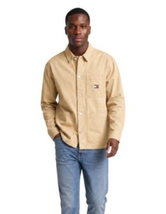 Chemise Homme Beige Tommy Hilfiger Jeans – Coton Bio