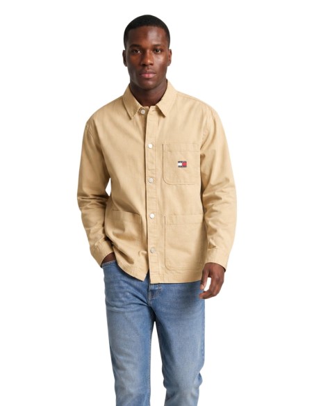 Chemise Homme Beige Tommy Hilfiger Jeans – Coton Bio