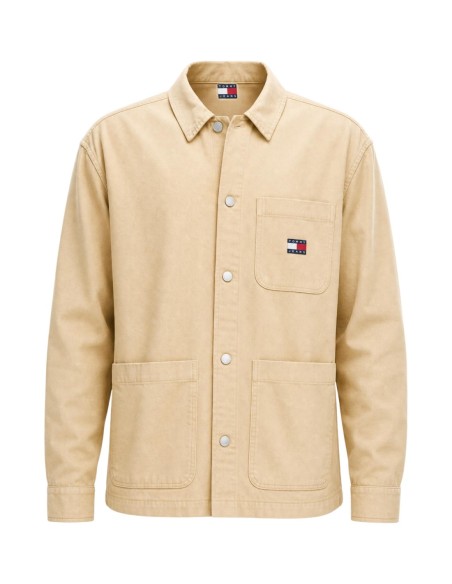 Chemise Homme Beige Tommy Hilfiger Jeans – Coton Bio