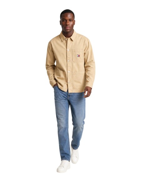 Chemise Homme Beige Tommy Hilfiger Jeans – Coton Bio