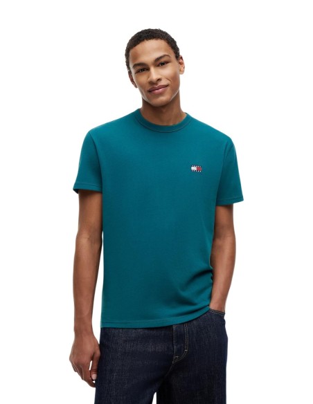 T-Shirt Homme Vert Tommy Hilfiger Jeans – Badge Logo