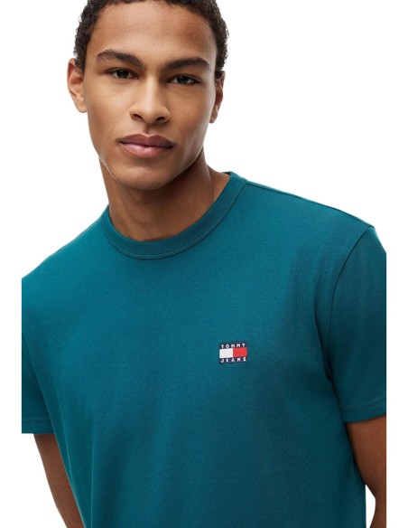 T-Shirt Homme Vert Tommy Hilfiger Jeans – Badge Logo