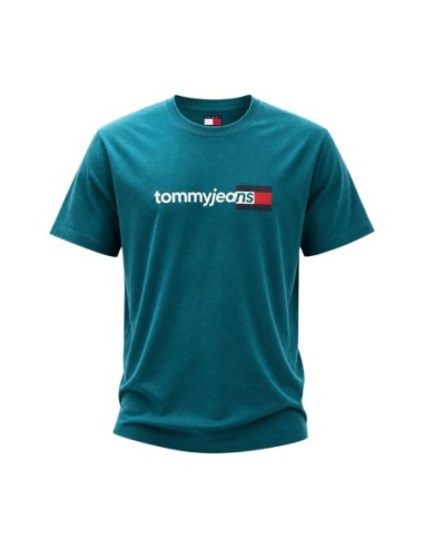 T-Shirt Homme Vert Tommy Hilfiger Jeans – Coton Bio