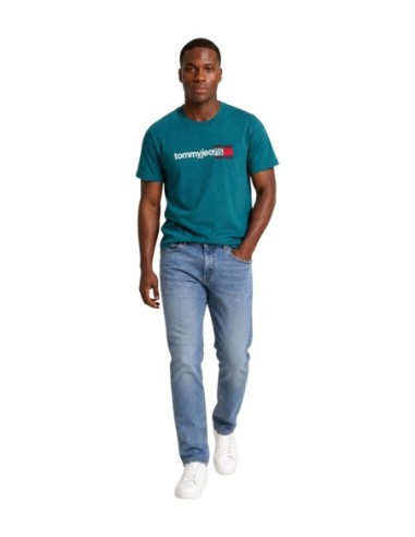 T-Shirt Homme Vert Tommy Hilfiger Jeans – Coton Bio