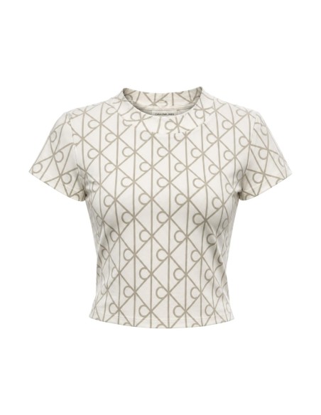 T-Shirt Femme Blanc Imprimé CK Jeans – Confort Stretch