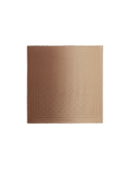Écharpe beige motif Calvin Klein femme