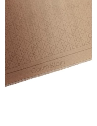 Écharpe beige motif Calvin Klein femme