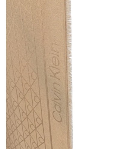 Écharpe beige motif Calvin Klein femme