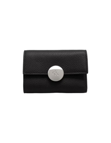 Portefeuille noir cuir zippé Calvin Klein femme