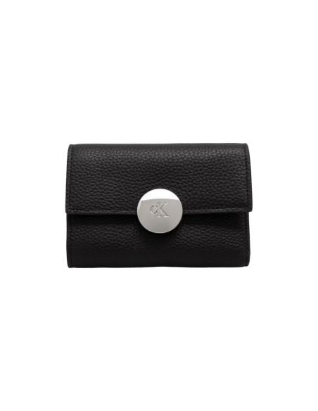 Portefeuille noir cuir zippé Calvin Klein femme