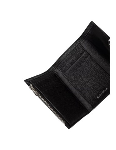 Portefeuille noir cuir zippé Calvin Klein femme