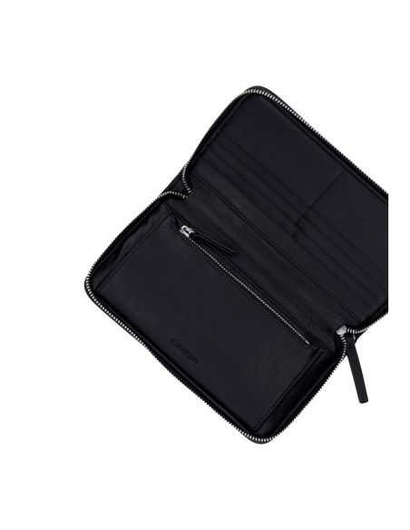 Portefeuille noir textile Calvin Klein femme