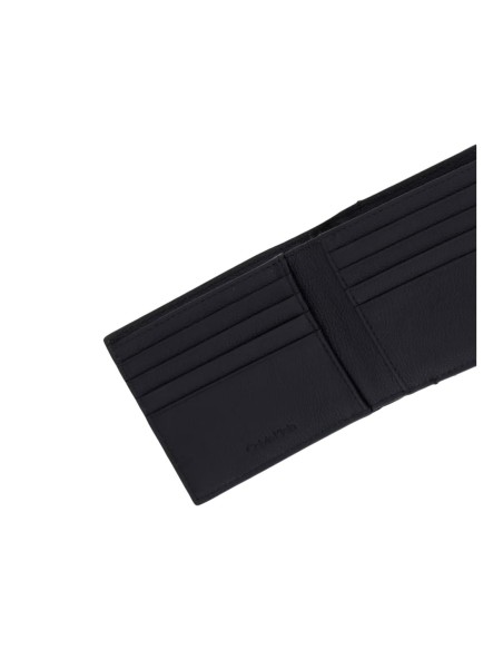 Portefeuille Calvin Klein cuir noir embossé