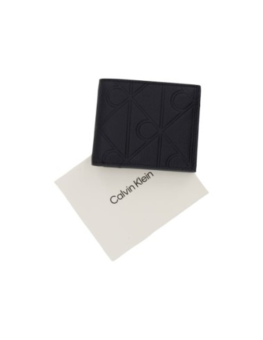 Portefeuille noir cuir motif Calvin Klein homme