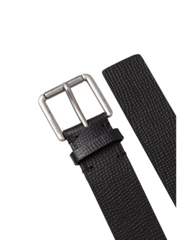 Ceinture noire boucle rouleau homme Calvin Klein
