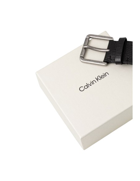 Ceinture noire boucle rouleau homme Calvin Klein