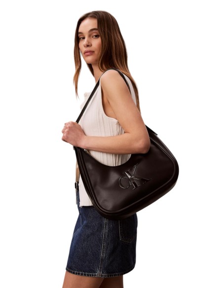 Sac noir crescent à silhouette arrondie | Calvin Klein