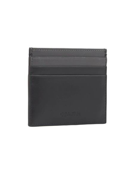 Porte-cartes Calvin Klein cuir noir zippé