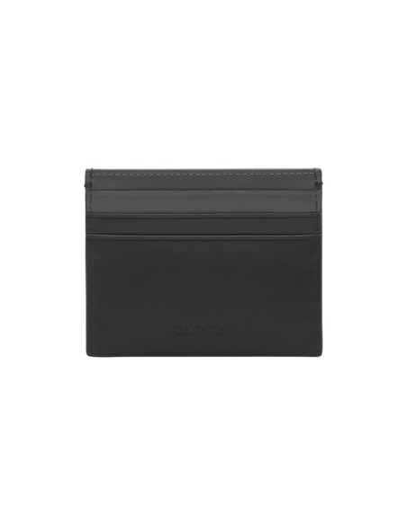 Porte-cartes Calvin Klein cuir noir zippé