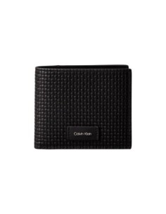 Portefeuille noir cuir embossé Calvin Klein homme