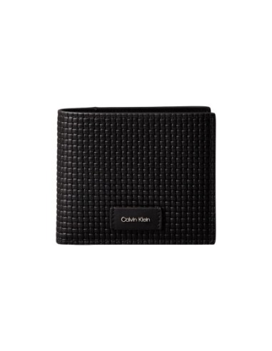 Portefeuille noir cuir embossé Calvin Klein homme